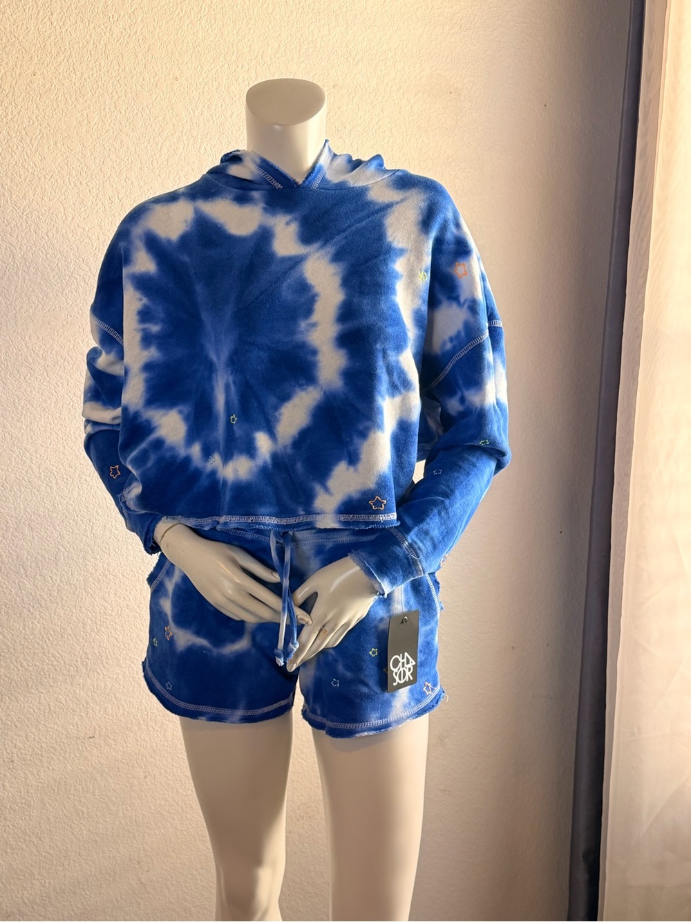 CHASER Blue Tie Dyed Hoodie & Shorts
